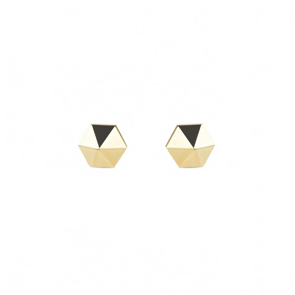 NEW MISSION ATELIER women's water 14 karat yellow gold stud earrings in gold